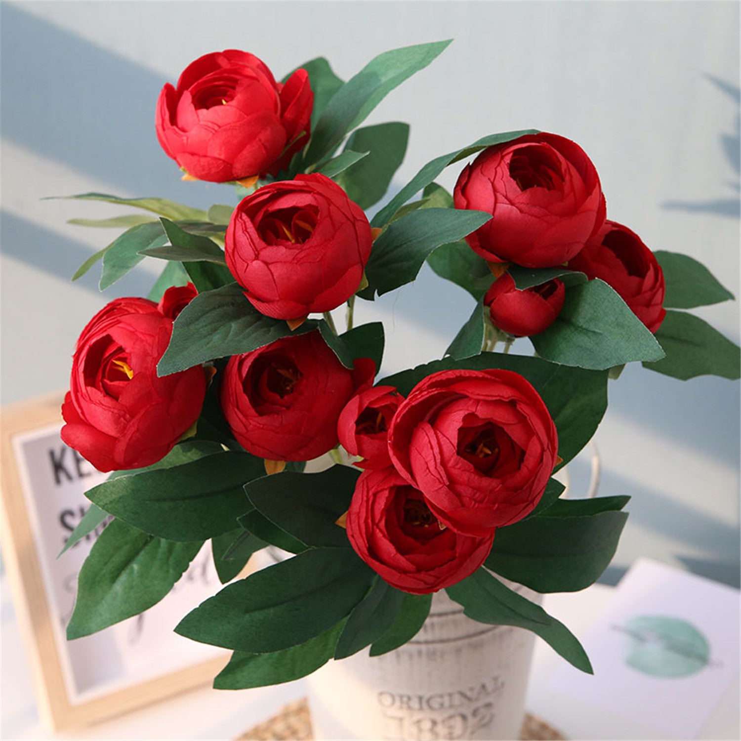 Artificial Flowers Silk Peony Bushes Fake Flower Bunches 5 Colors