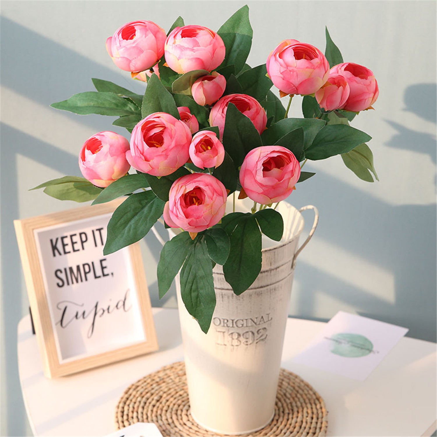 Artificial Flowers Silk Peony Bushes Fake Flower Bunches 5 Colors