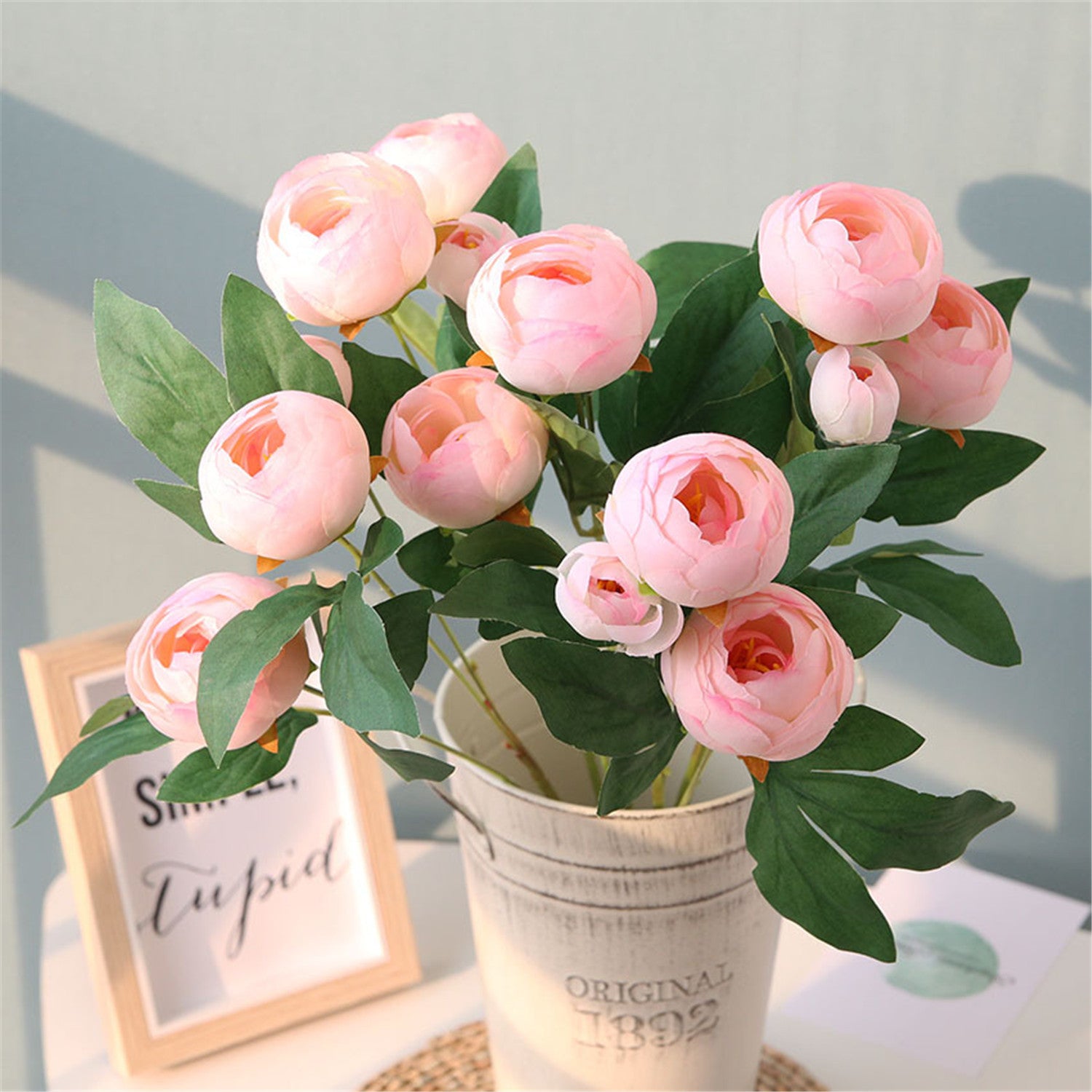Artificial Flowers Silk Peony Bushes Fake Flower Bunches 5 Colors