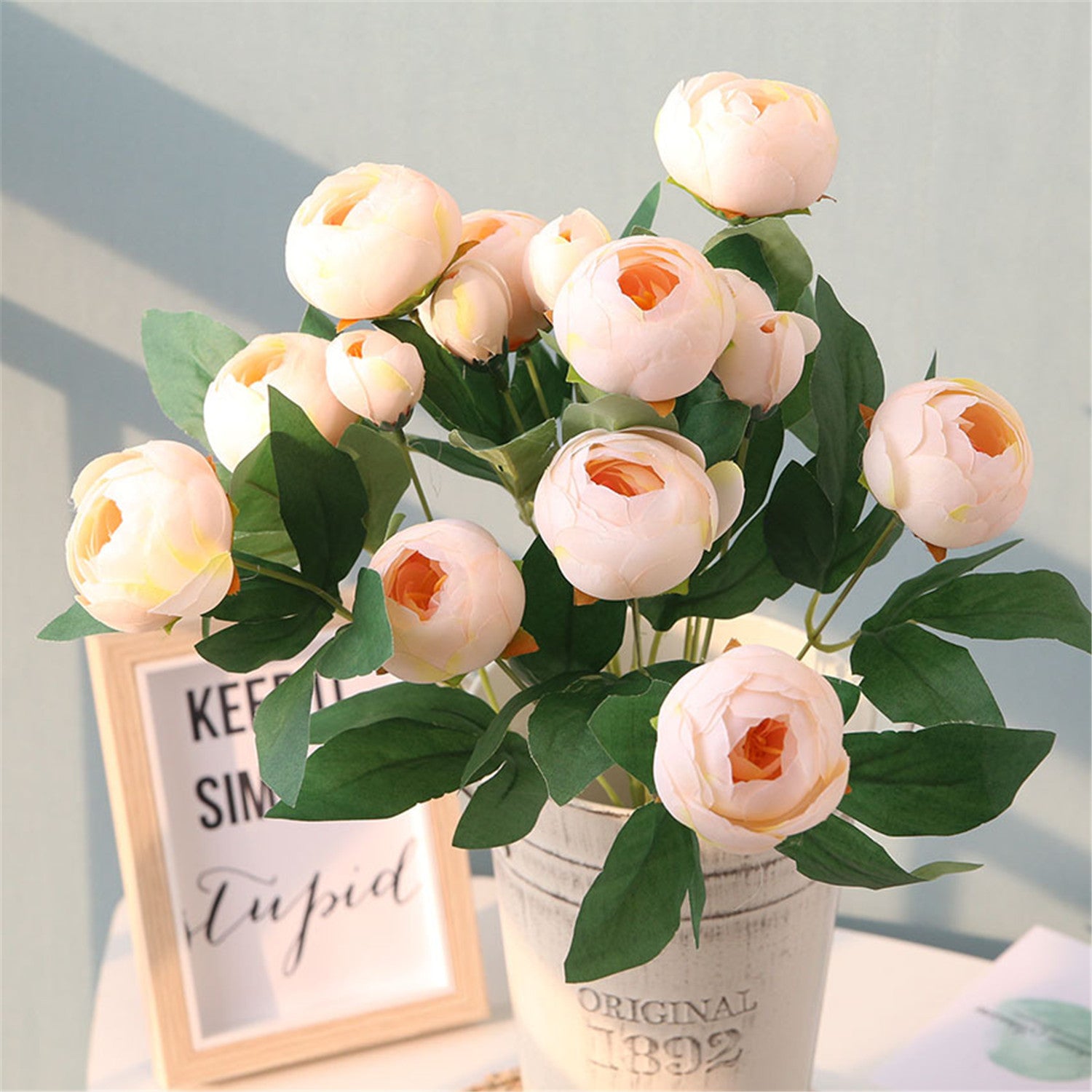 Artificial Flowers Silk Peony Bushes Fake Flower Bunches 5 Colors