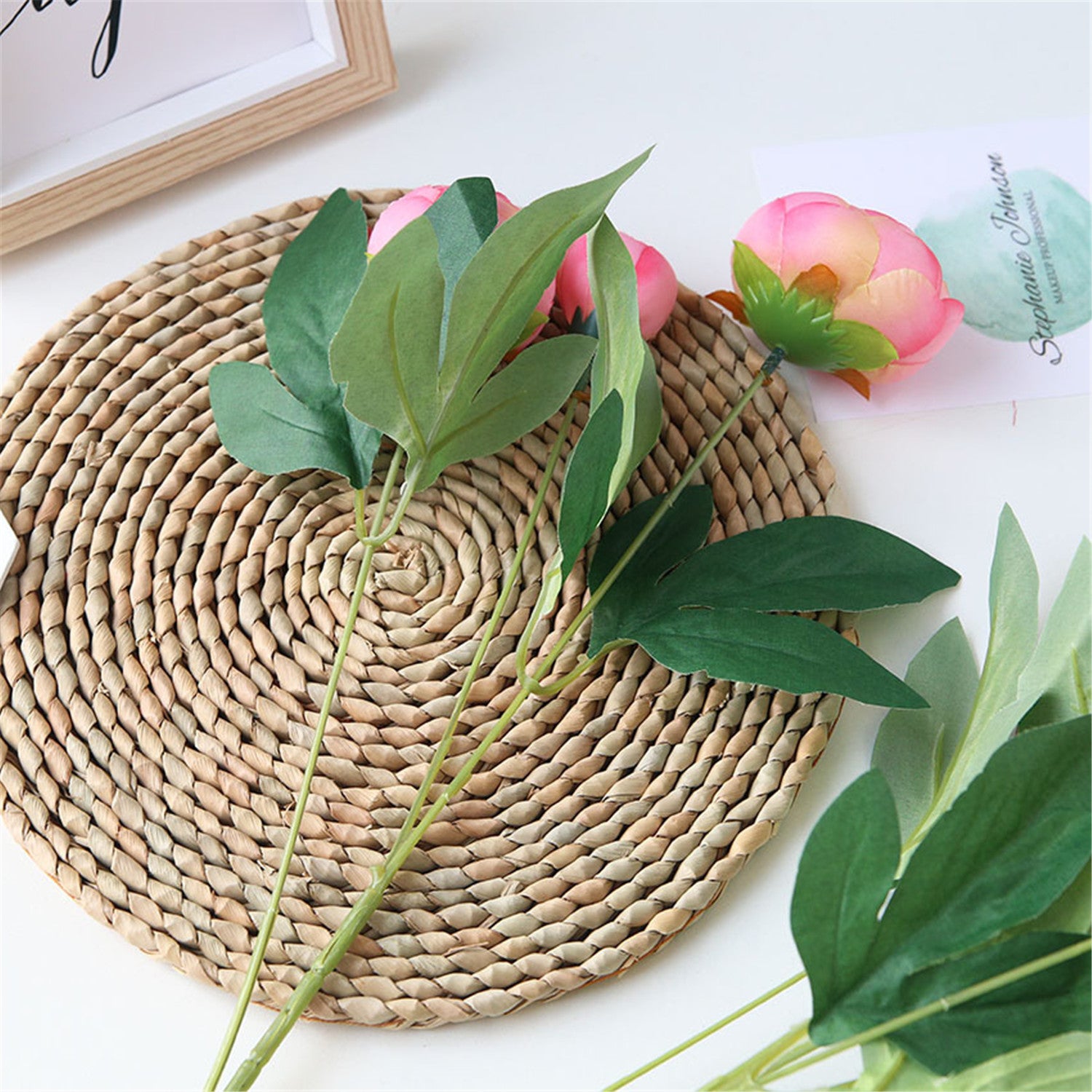 Artificial Flowers Silk Peony Bushes Fake Flower Bunches 5 Colors