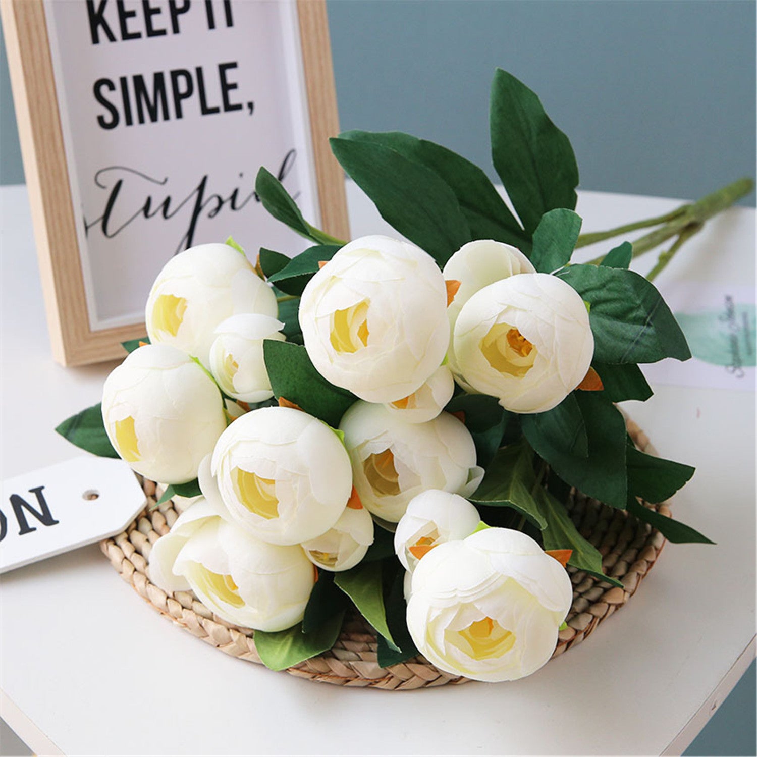 Artificial Flowers Silk Peony Bushes Fake Flower Bunches 5 Colors