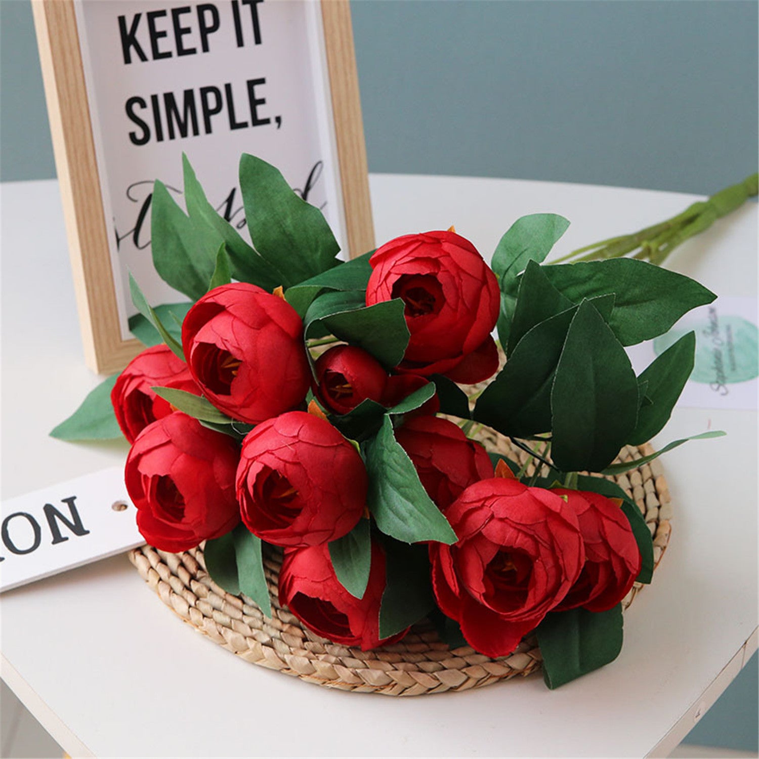 Artificial Flowers Silk Peony Bushes Fake Flower Bunches 5 Colors