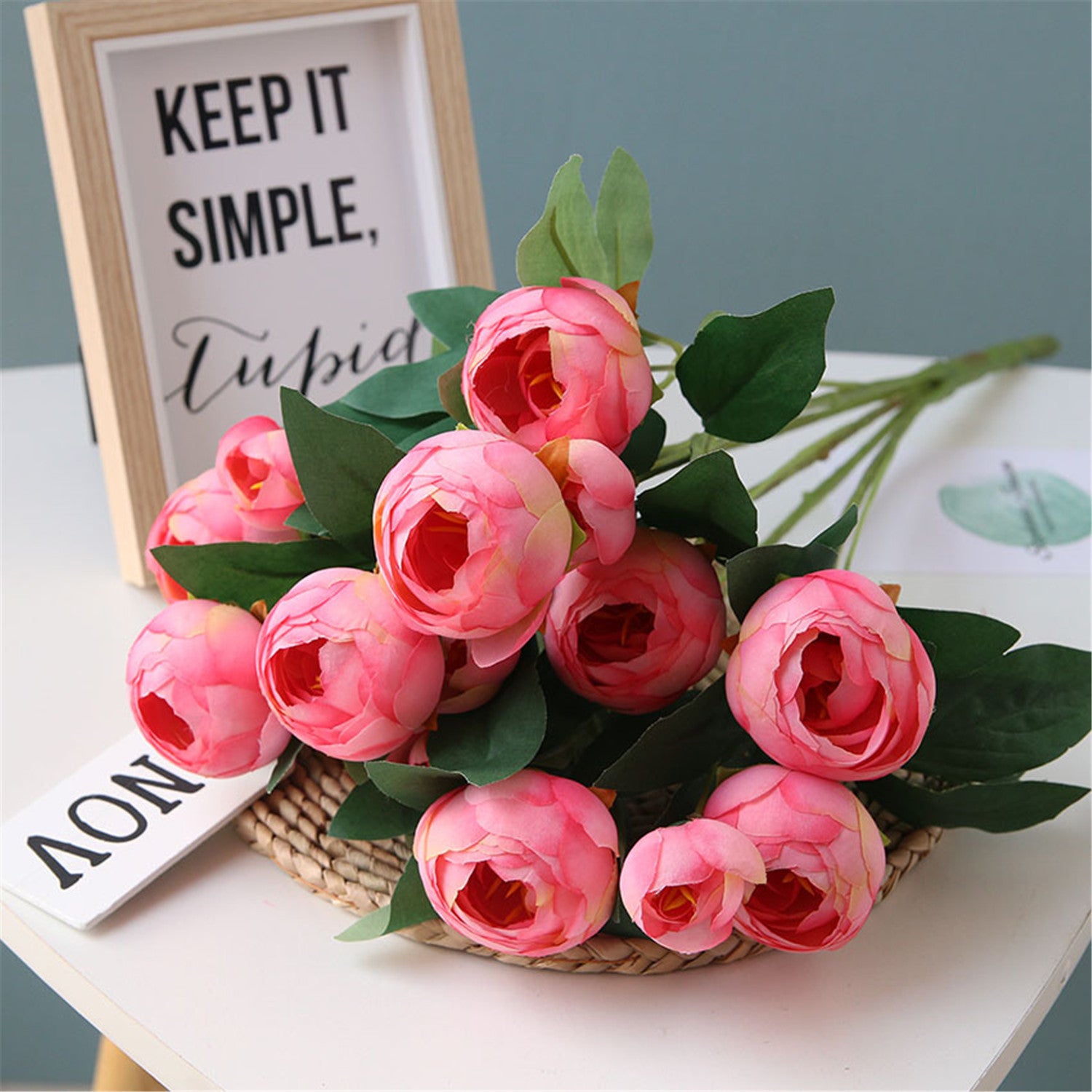 Artificial Flowers Silk Peony Bushes Fake Flower Bunches 5 Colors