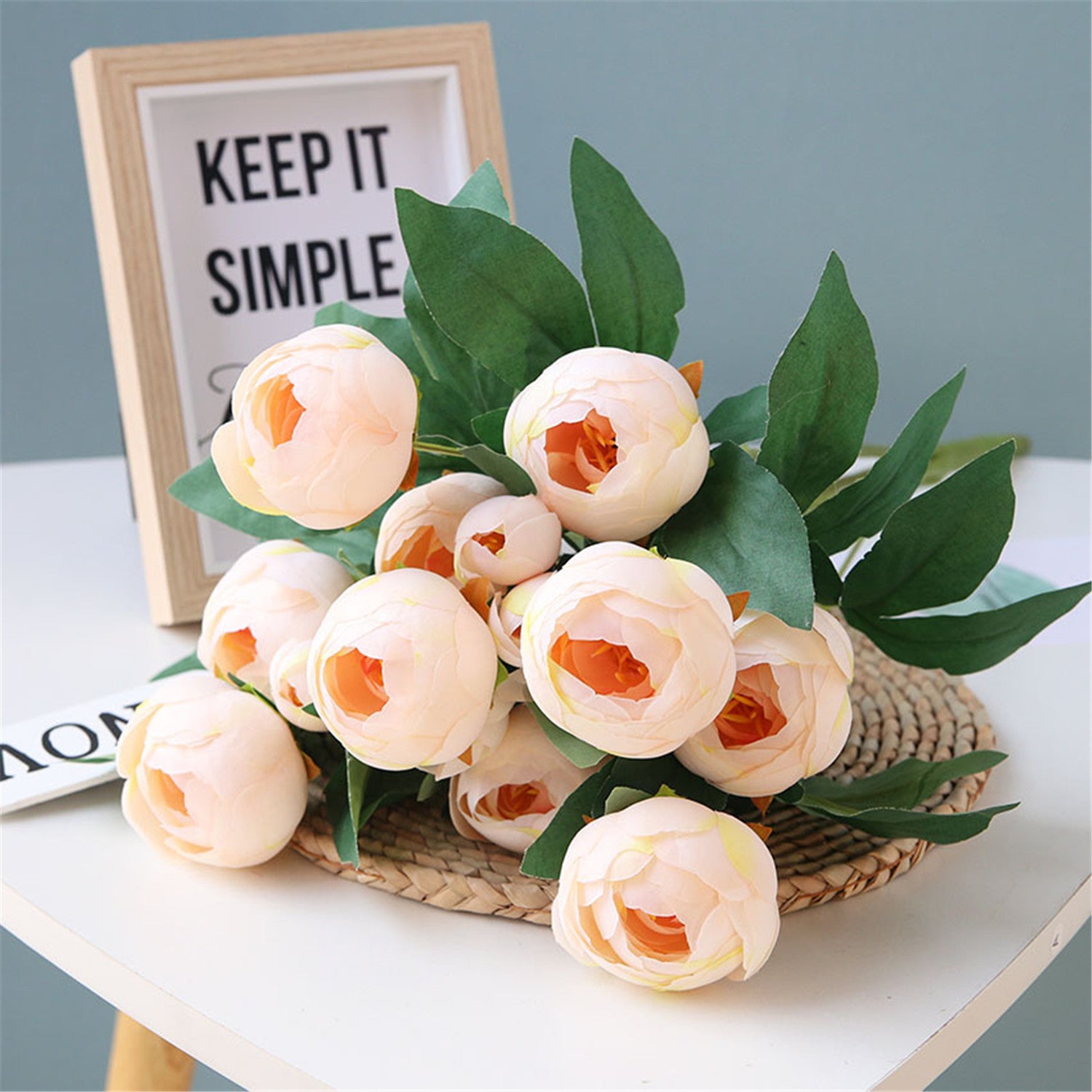 Artificial Flowers Silk Peony Bushes Fake Flower Bunches 5 Colors