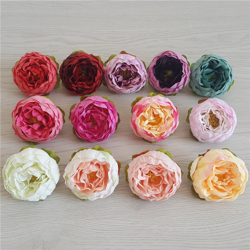 Small Silk Peony Flowers Peony Heads for Wedding Party