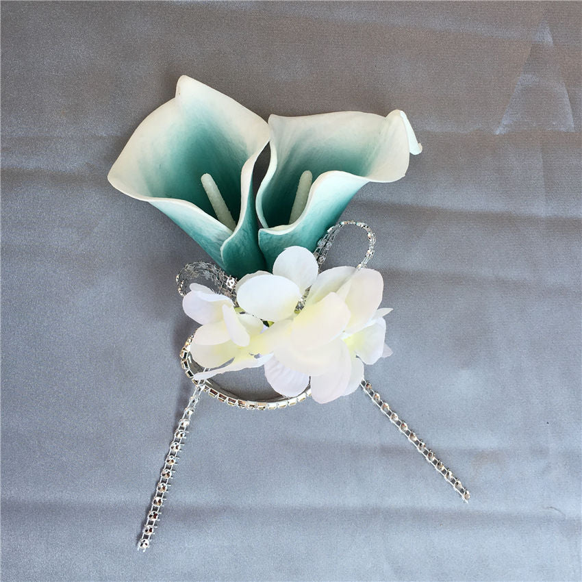 Wrist Corsage for Wedding Oasis Teal Calla Lily Bracelet Corsage
