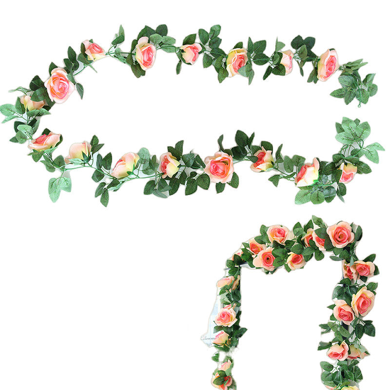 Artificial Rose Flower Garland for Wall Hanging Outdoor Decor 2 Flower Vines