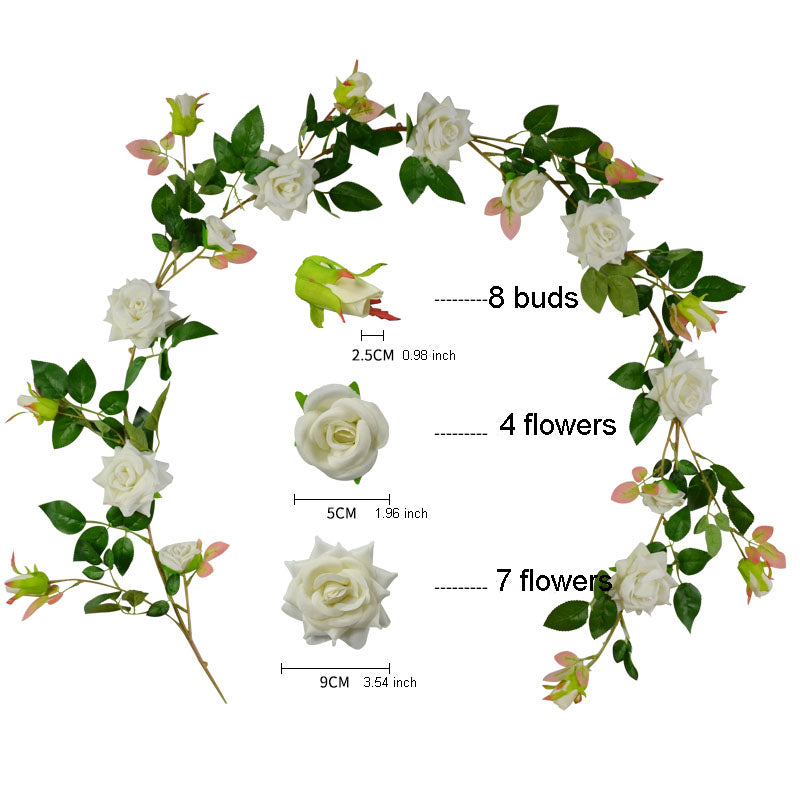 Artificial Flower Vines Velvet Roses Garland