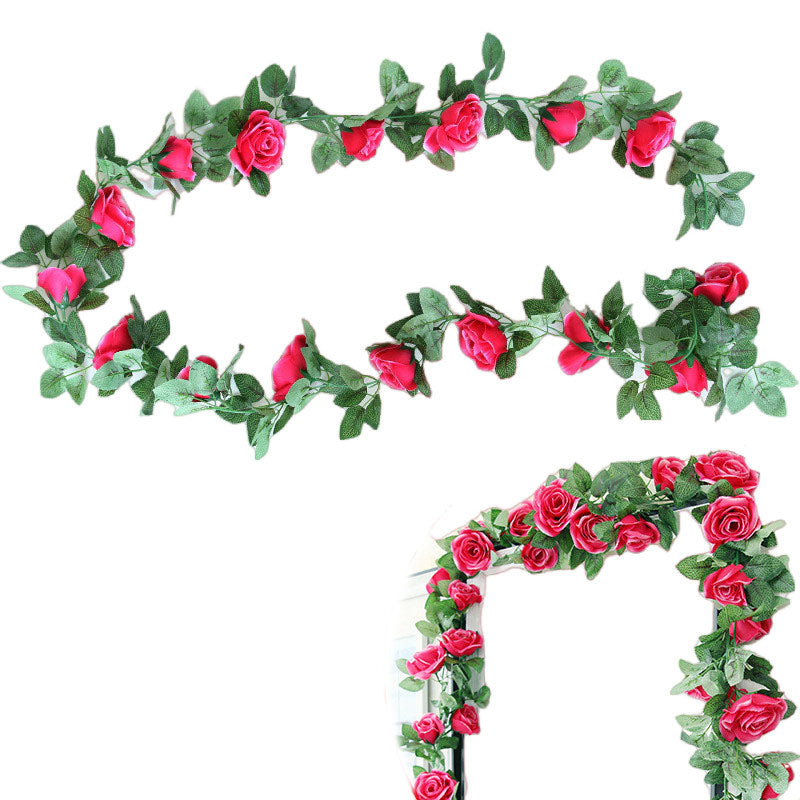Artificial Rose Flower Garland for Wall Hanging Outdoor Decor 2 Flower Vines