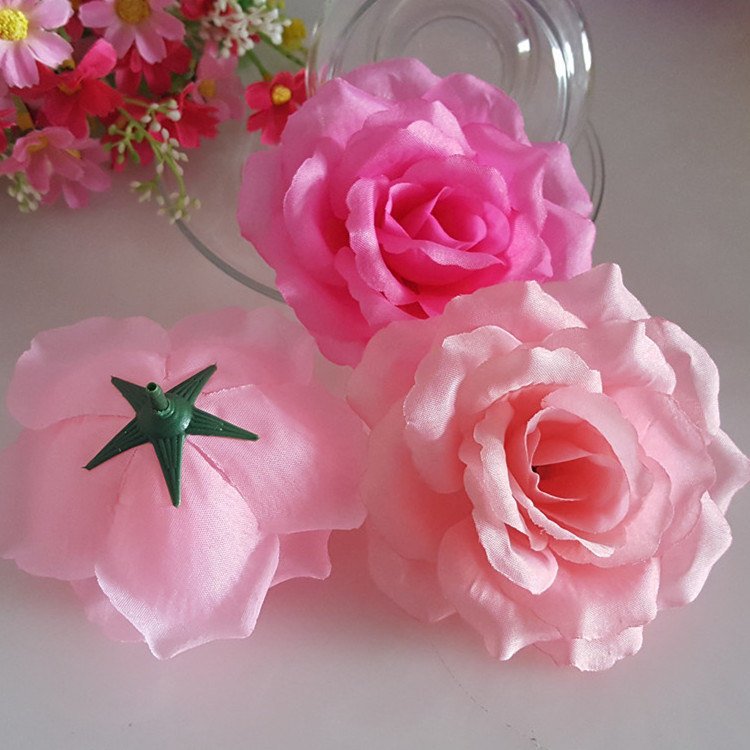 Silk Flower Heads Wholesale Silk Roses Heads 100 Flowers 10cm For Flower Wall  Kissing Balls Wedding Arrangement Flower Supplies CJ-10C100