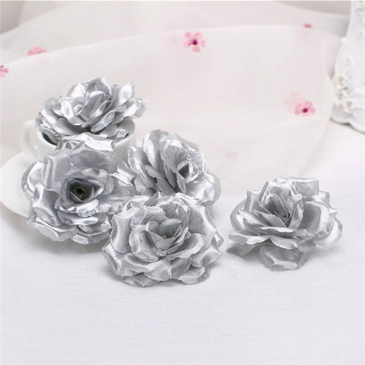 Wholesale Silk Flower Heads Artificial Rose Heads 3 inches 100 Bulk Flowers For Wedding Reception Decor Kissing Balls Centerpieces CJ-8C100