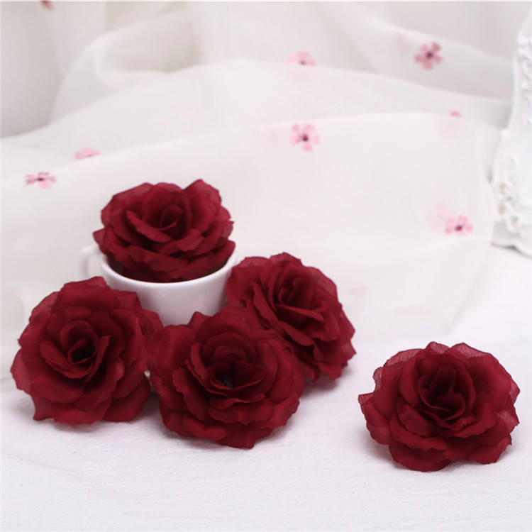 Wholesale Silk Flower Heads Artificial Rose Heads 3 inches 100 Bulk Flowers For Wedding Reception Decor Kissing Balls Centerpieces CJ-8C100