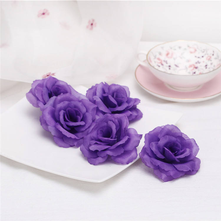 Wholesale Silk Flower Heads Artificial Rose Heads 3 inches 100 Bulk Flowers For Wedding Reception Decor Kissing Balls Centerpieces CJ-8C100