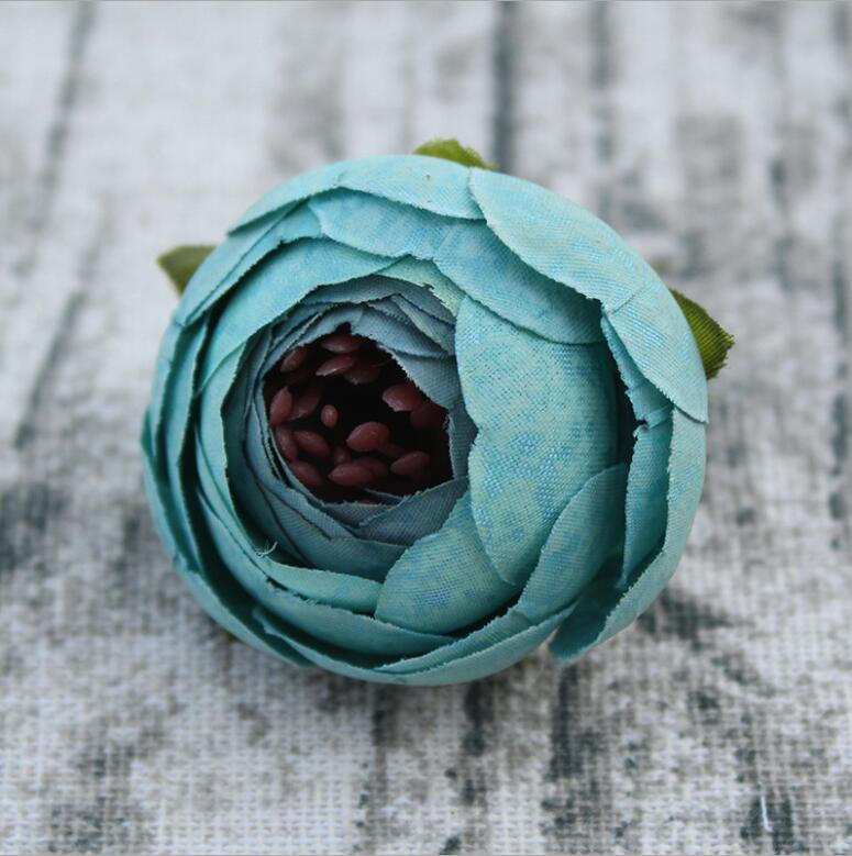 Small Tea Rose Silk Flower Heads 3.5cm For Hair Clips Headband Flowers For Wedding Decoration Corsage Flowers Scrapbooking ZZ-0909