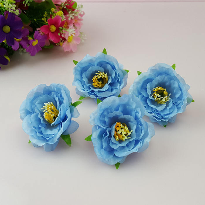Silk Tea Rose Flower Heads Peonies Heads Artificial Flower Buds 100 Simulation Flowers For DIY Crafts Hairpins Bridal Wrist Flowers CJCM-5CM