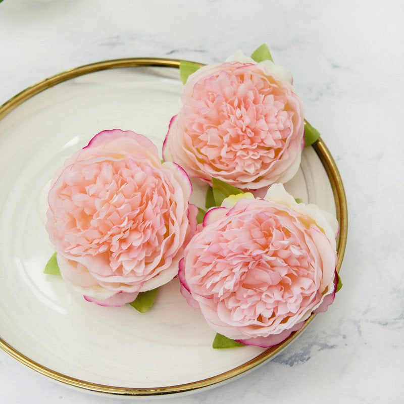 Wholesale Silk Peony Flower Heads Simulation Flowers Peonies Artificial 4 inch 50 pcs For Wedding Centerpieces Favor Door Wreath Flowers FG