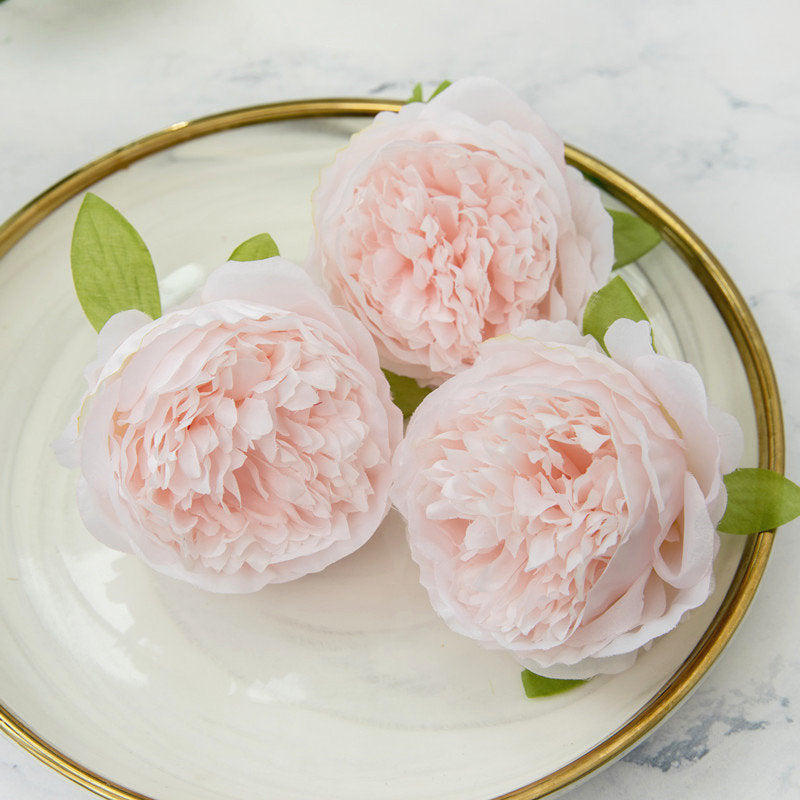 Wholesale Silk Peony Flower Heads Simulation Flowers Peonies Artificial 4 inch 50 pcs For Wedding Centerpieces Favor Door Wreath Flowers FG