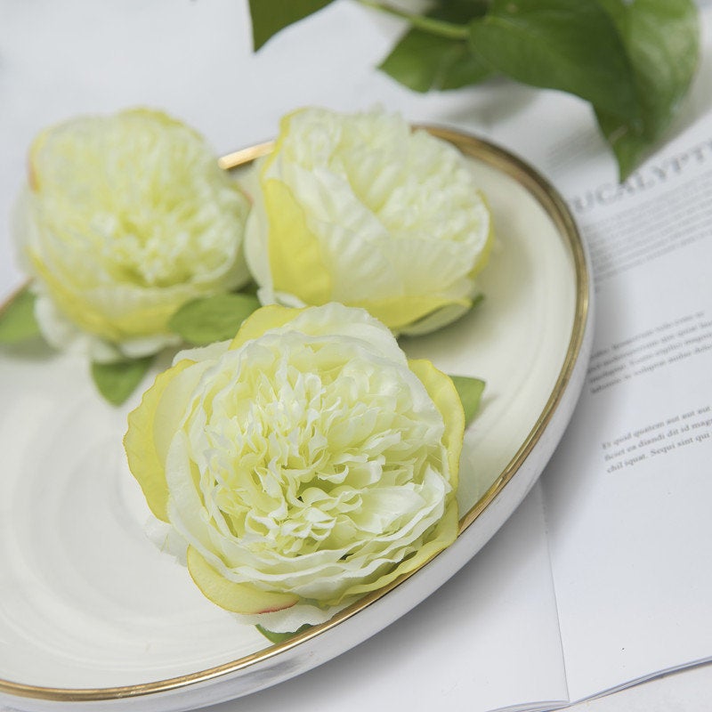 Wholesale Silk Peony Flower Heads Simulation Flowers Peonies Artificial 4 inch 50 pcs For Wedding Centerpieces Favor Door Wreath Flowers FG