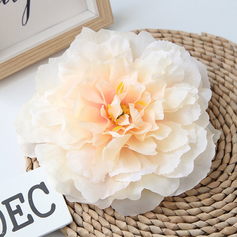 Peony Flowers White Peonies Silk Flowers Bulk Artificial Peony Heads 16cm Fake Silk Flowers For Flower Wall  Decor Wedding Backdrop
