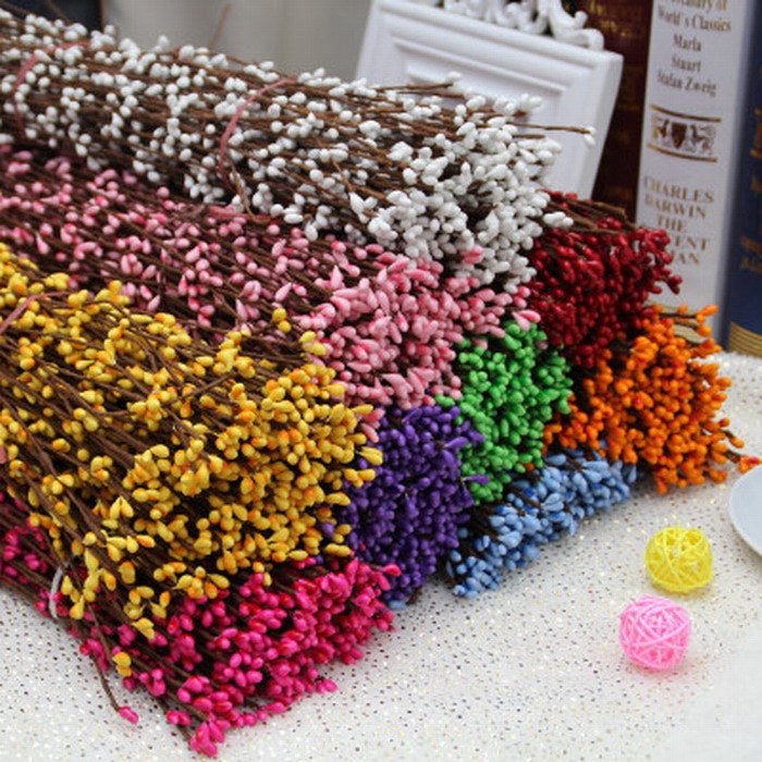 30 pcs Artificial Pip Berry For Flower Head Wreath Garland DIY Supplies Simulation Flower Bead Material Wedding Xmas Door Deco