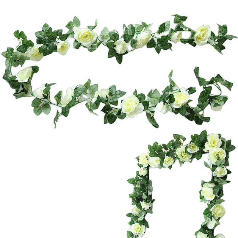 Artificial Rose Flower Garland for Wall Hanging Outdoor Decor 2 Flower Vines