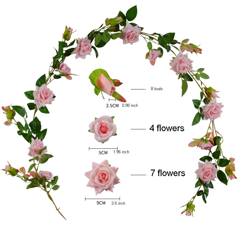 Artificial Flower Vines Velvet Roses Garland