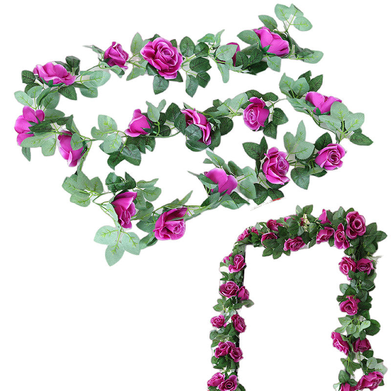 Artificial Rose Flower Garland for Wall Hanging Outdoor Decor 2 Flower Vines