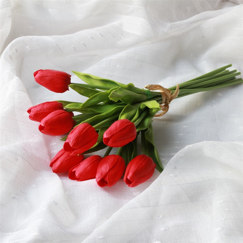 real touch red tulips