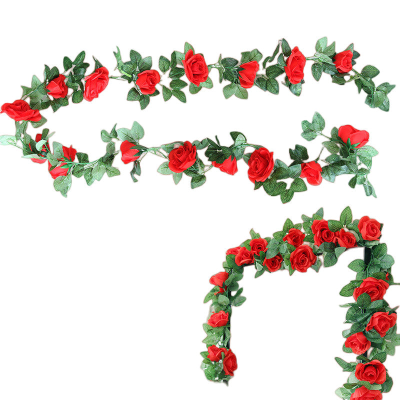 Artificial Rose Flower Garland for Wall Hanging Outdoor Decor 2 Flower Vines