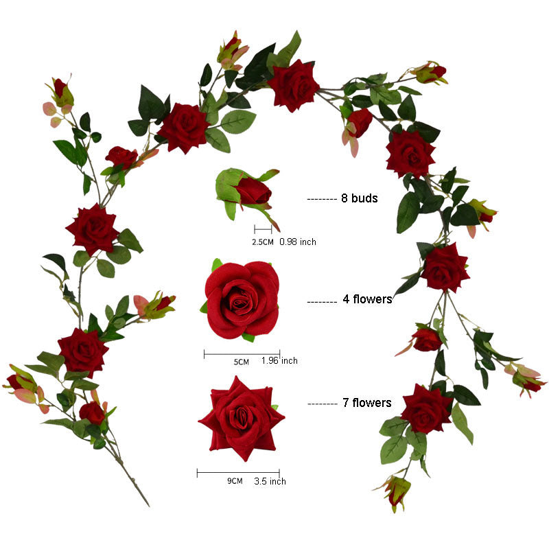 Artificial Flower Vines Velvet Roses Garland