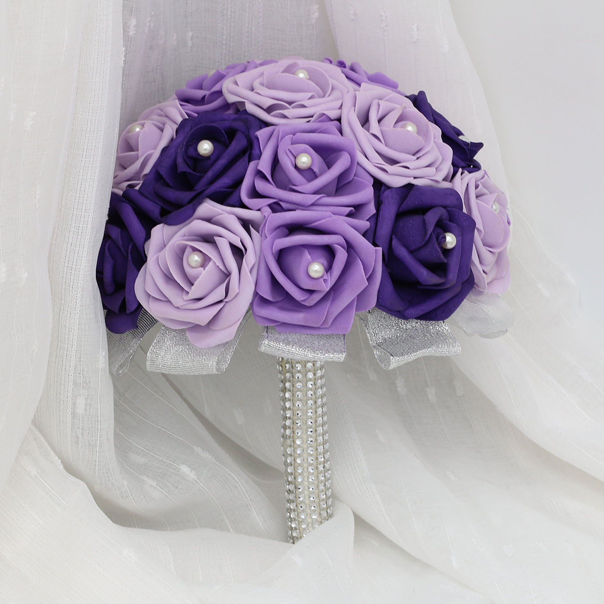 Dark Purple Lavender Lilac Wedding Bouquet for Bridal
