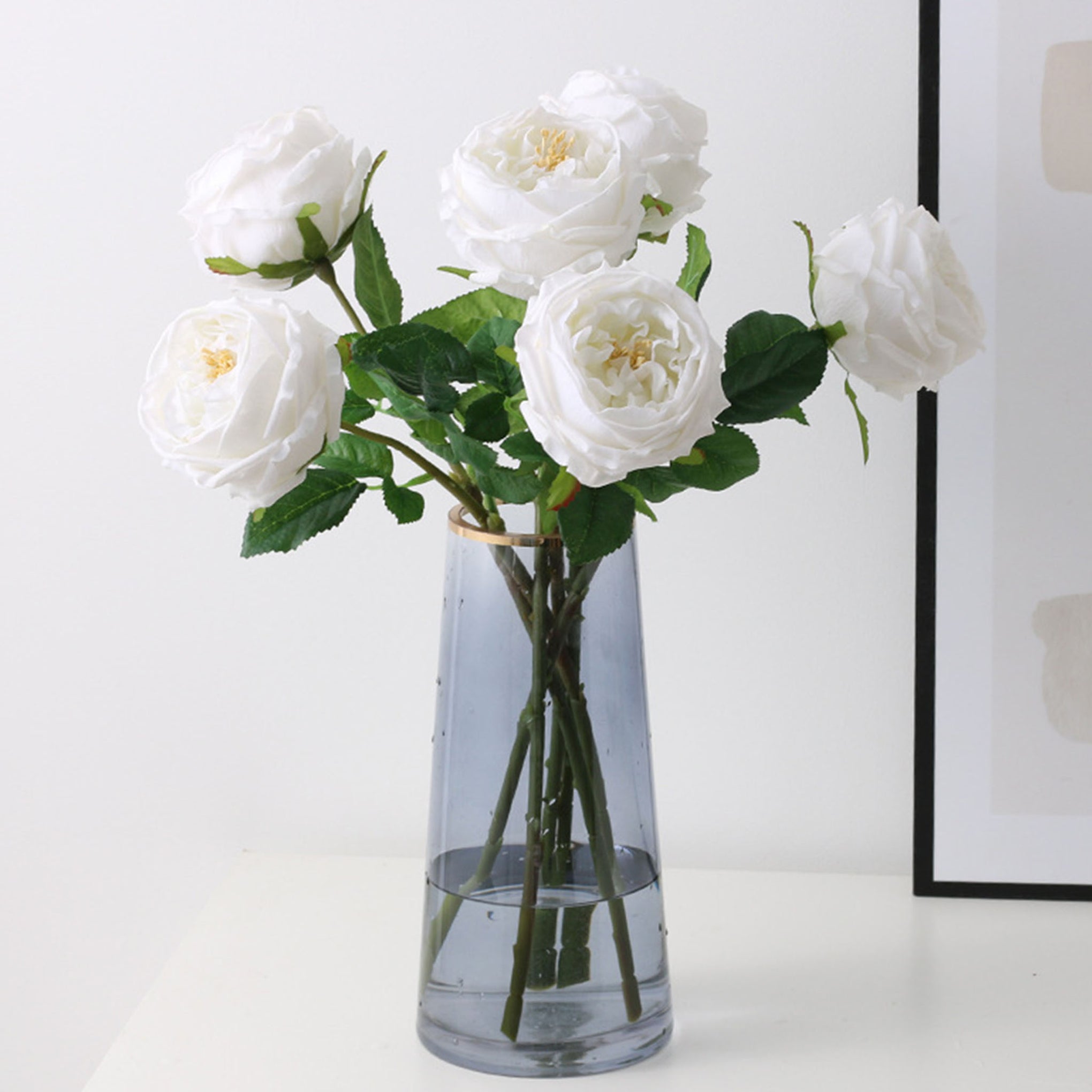 Austin Cabbage Roses Real Touch Flowers - VANRINA