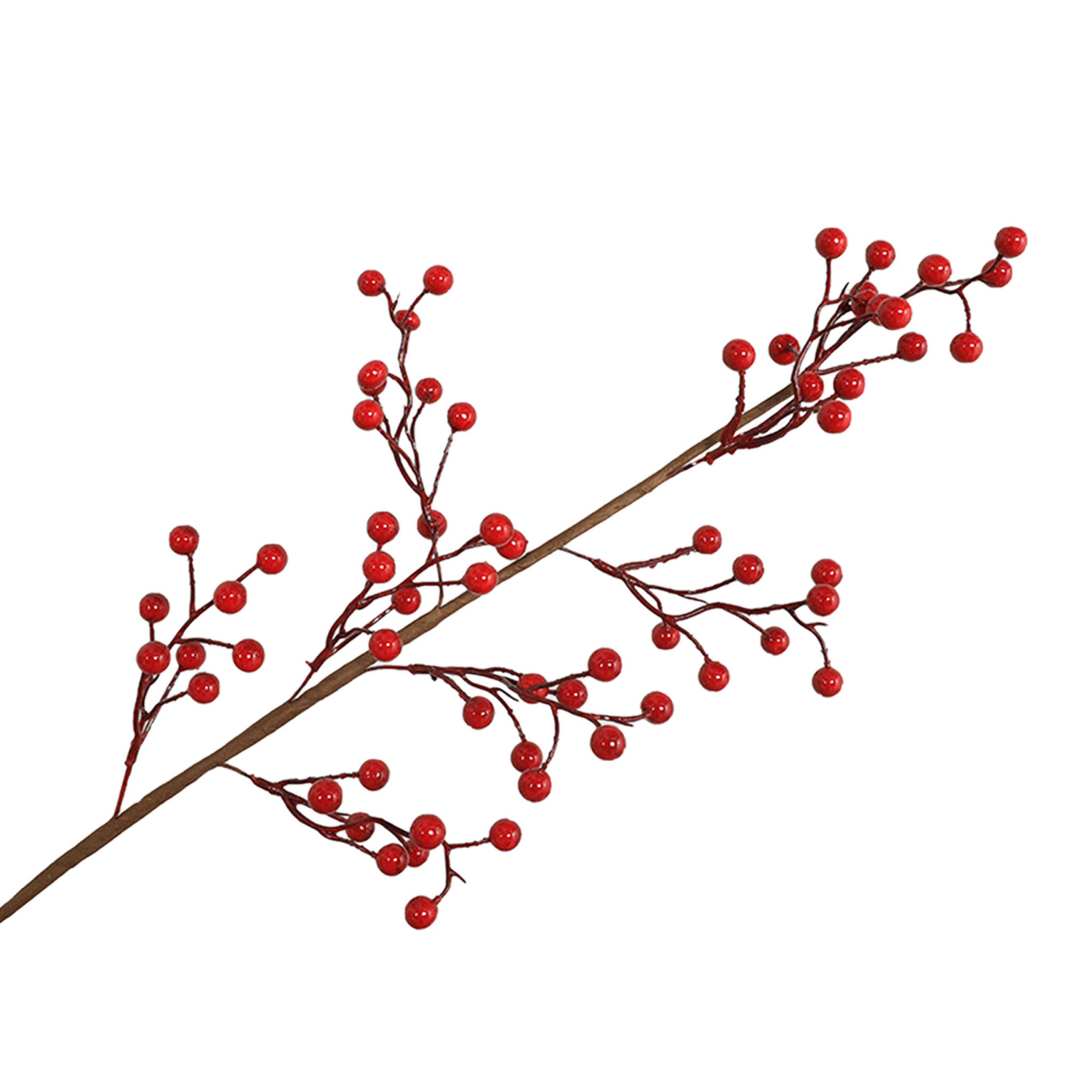 Artificial Red Berry Christmas Faux Holly Berries Branch