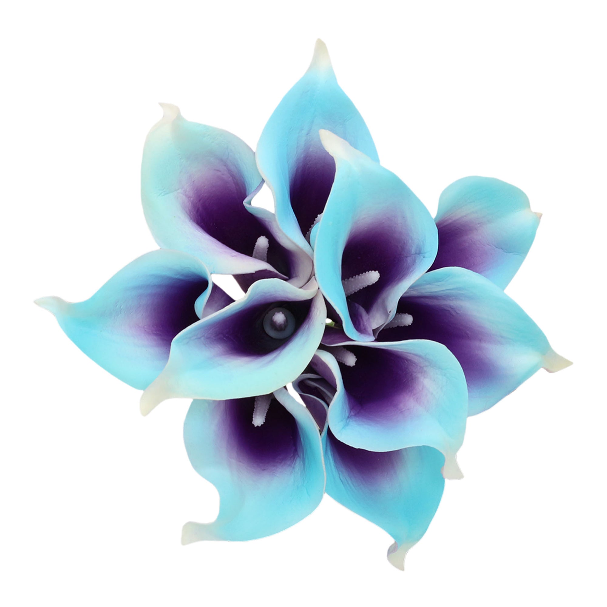 Blue Purple Calla Lilies Real Touch Calla Lily Bouquet