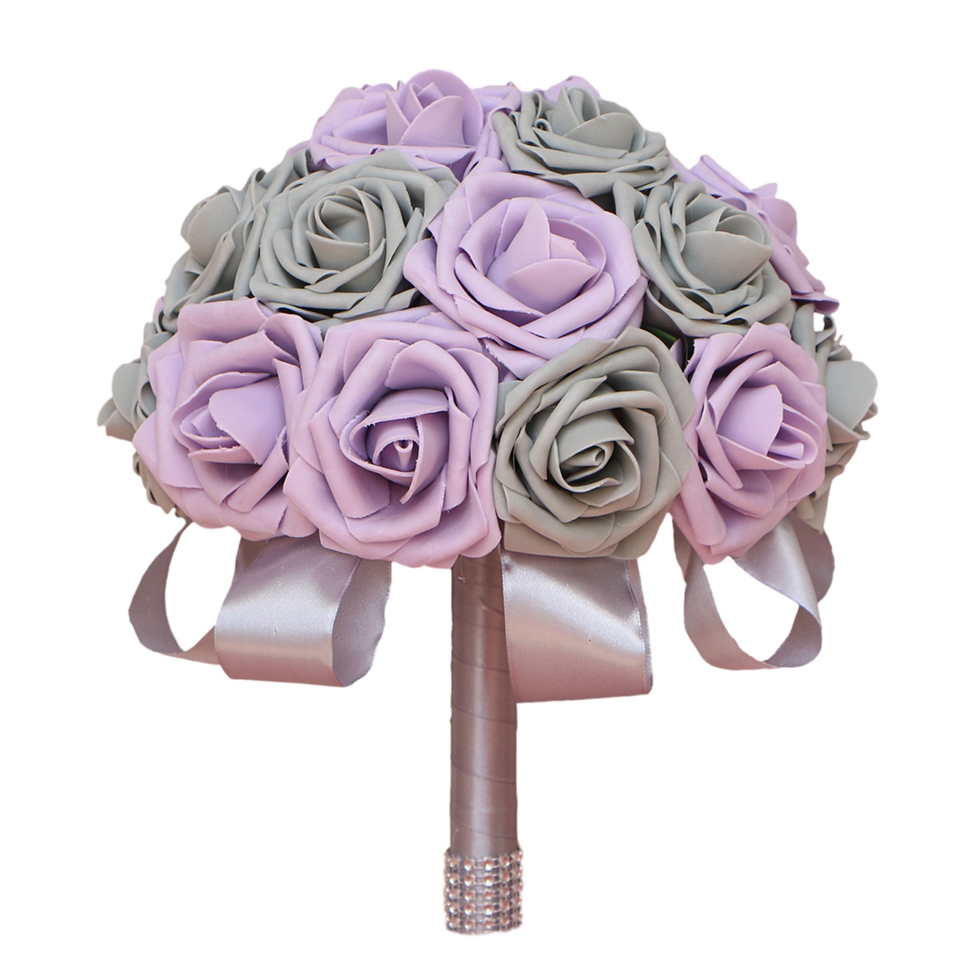 Gray and Lilac Roses Bridesmaid Bouquet