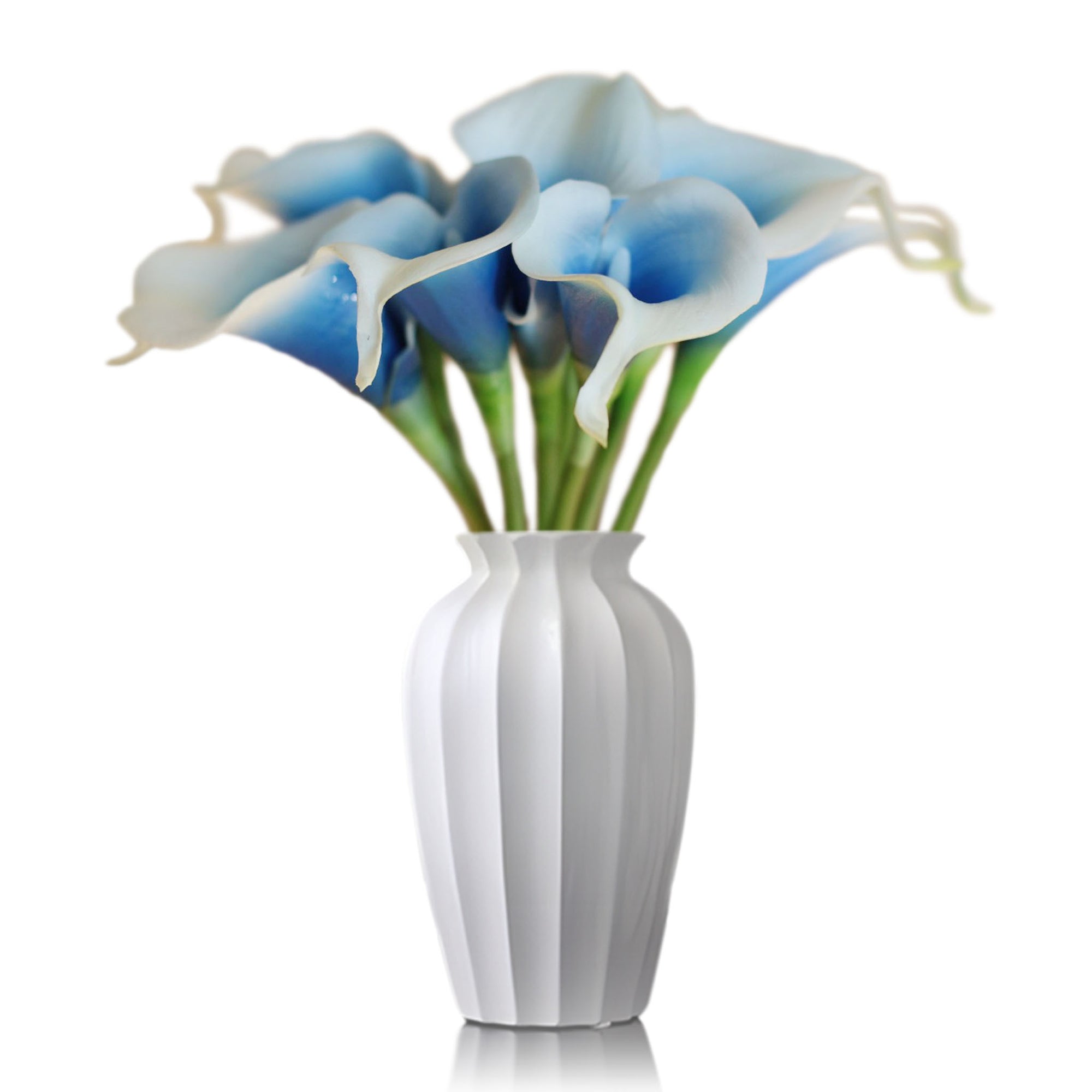 Artificial Flowers Real Touch Calla Lily Bouquet Picasso Blue