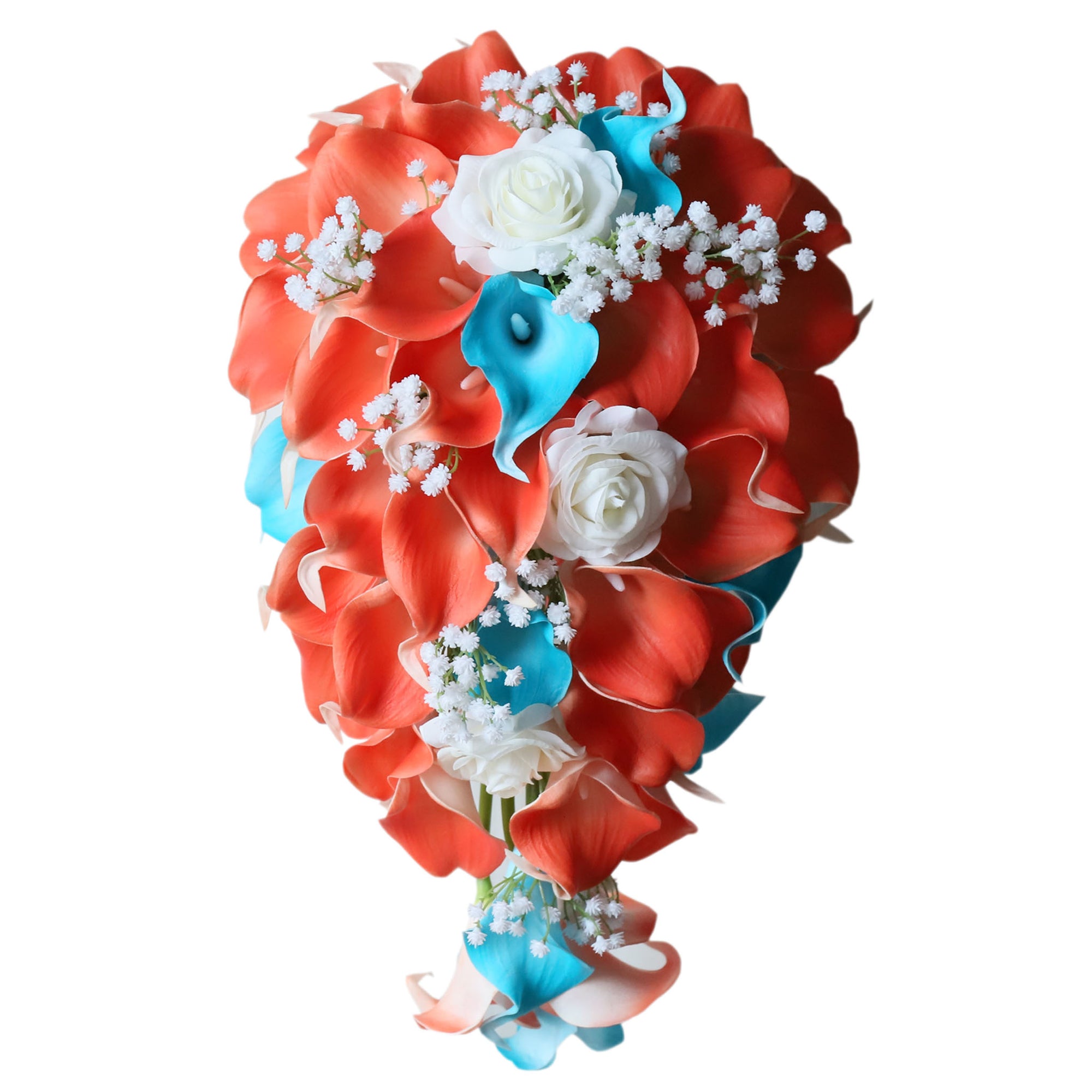 Coral Pool Blue Wedding Bouquets Boutonnieres Corsage