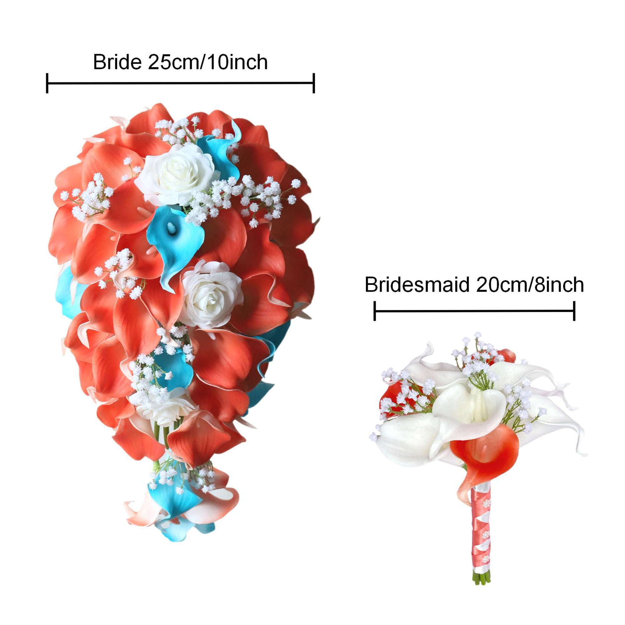 Coral Pool Blue Wedding Bouquets Boutonnieres Corsage