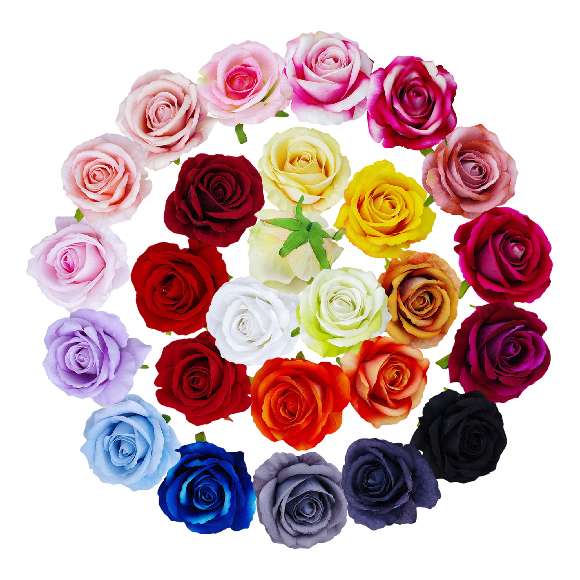 Artificial Flowers Silk Rose Heads in Bulk