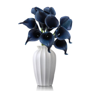 navy blue and white calla lily Navy Blue Flowers Artificial Calla Lilies Bouquet