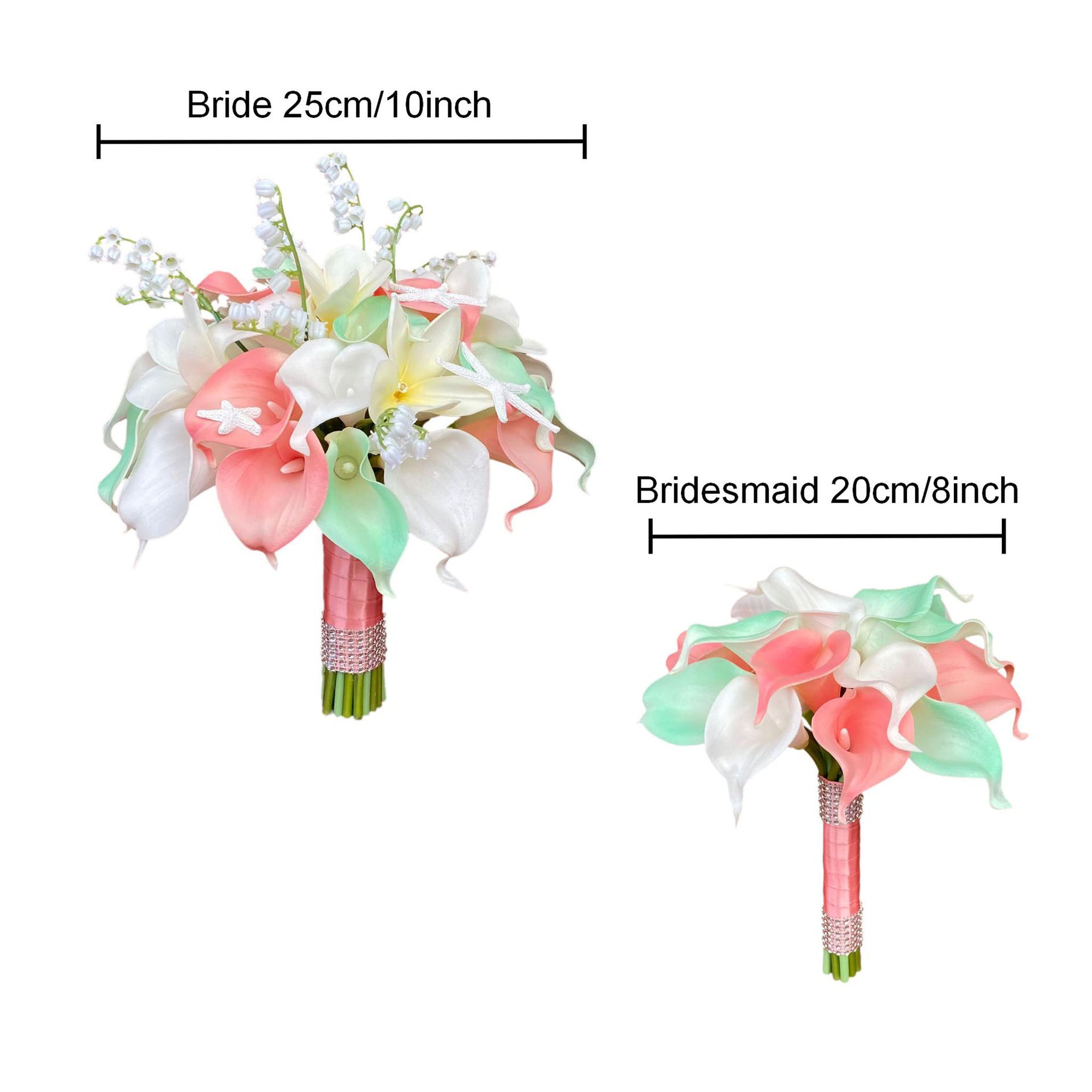 Bridal Beach Wedding Bouquet Fake Calla Lilies Starfish