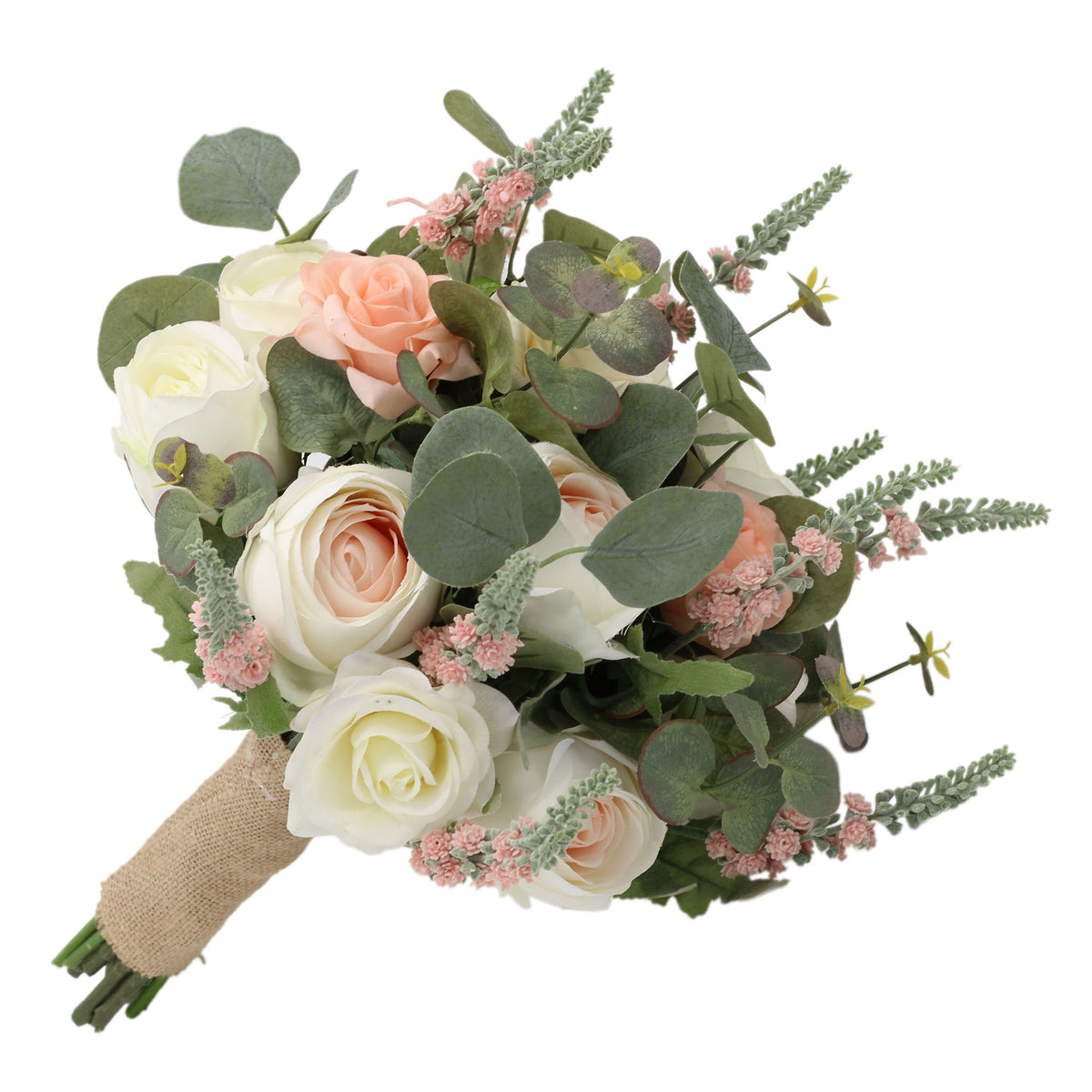 Spring Wedding Rustic Bridal Bouquet Blush Ivory Wedding Flowers - VANRINA