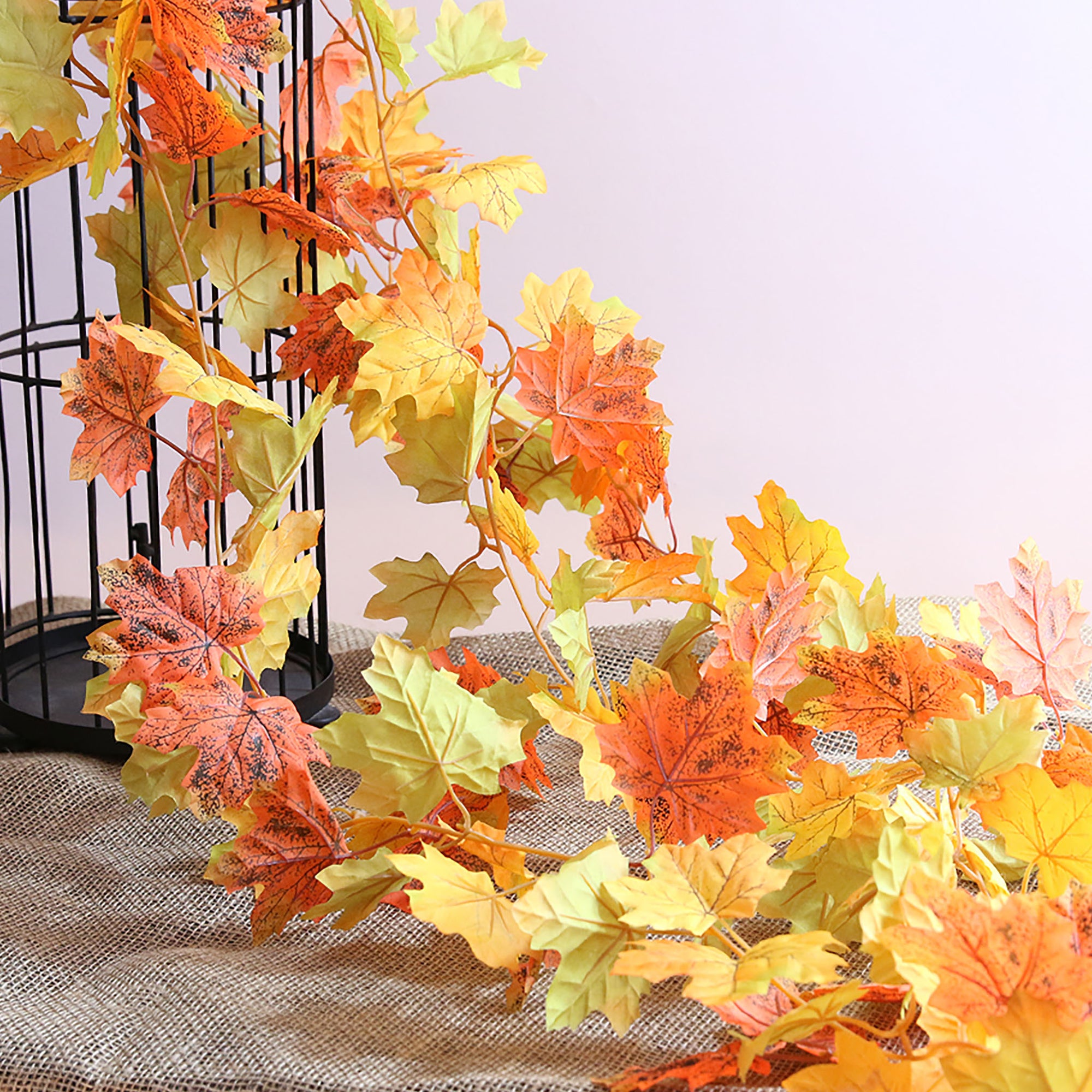 Artificial Fall Maple Leaf Garland for Home Decor