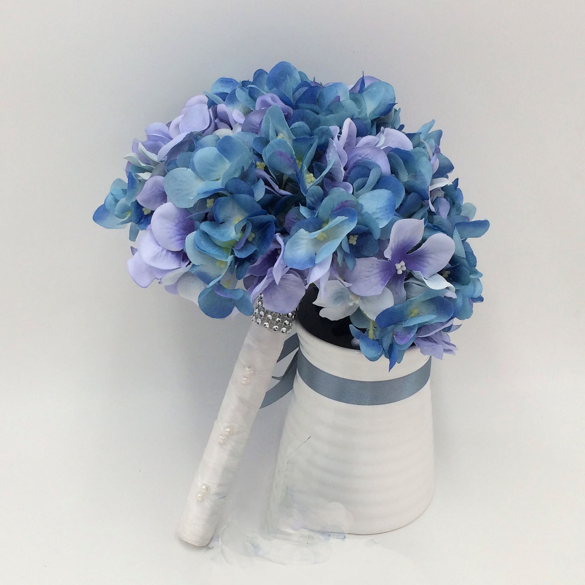 hydrangea succulent bouquet Blue Wedding Bouquet Silk Hydrangea Bouquet