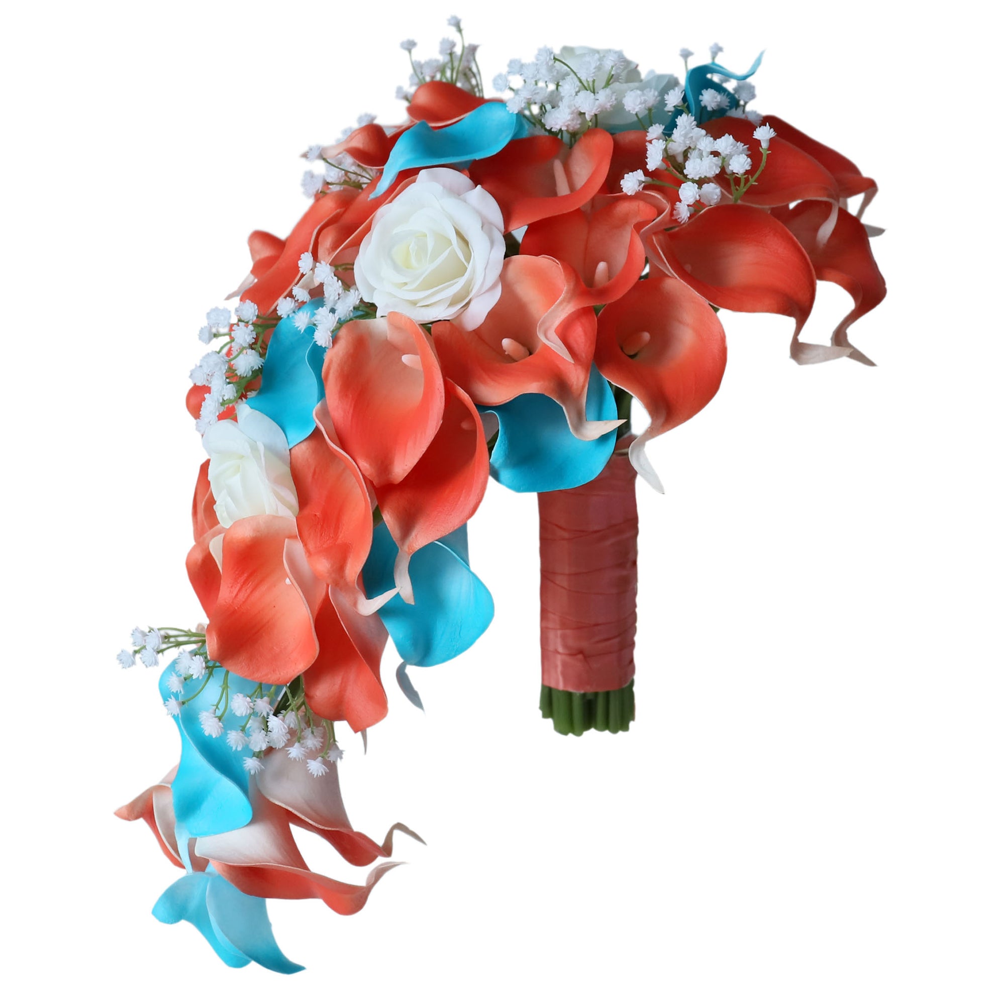 Coral Pool Blue Wedding Bouquets Boutonnieres Corsage