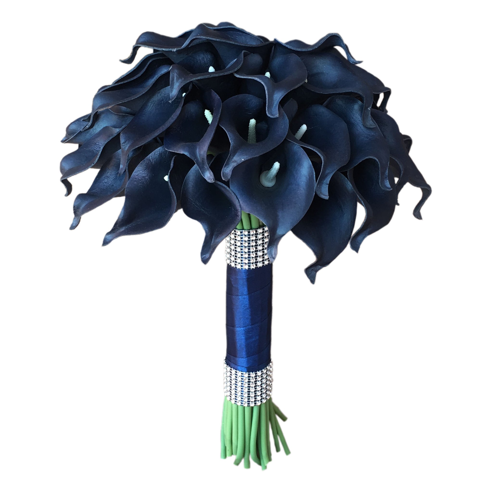 Navy Blue Wedding Bouquet Real Touch Calla Lily Bouquet