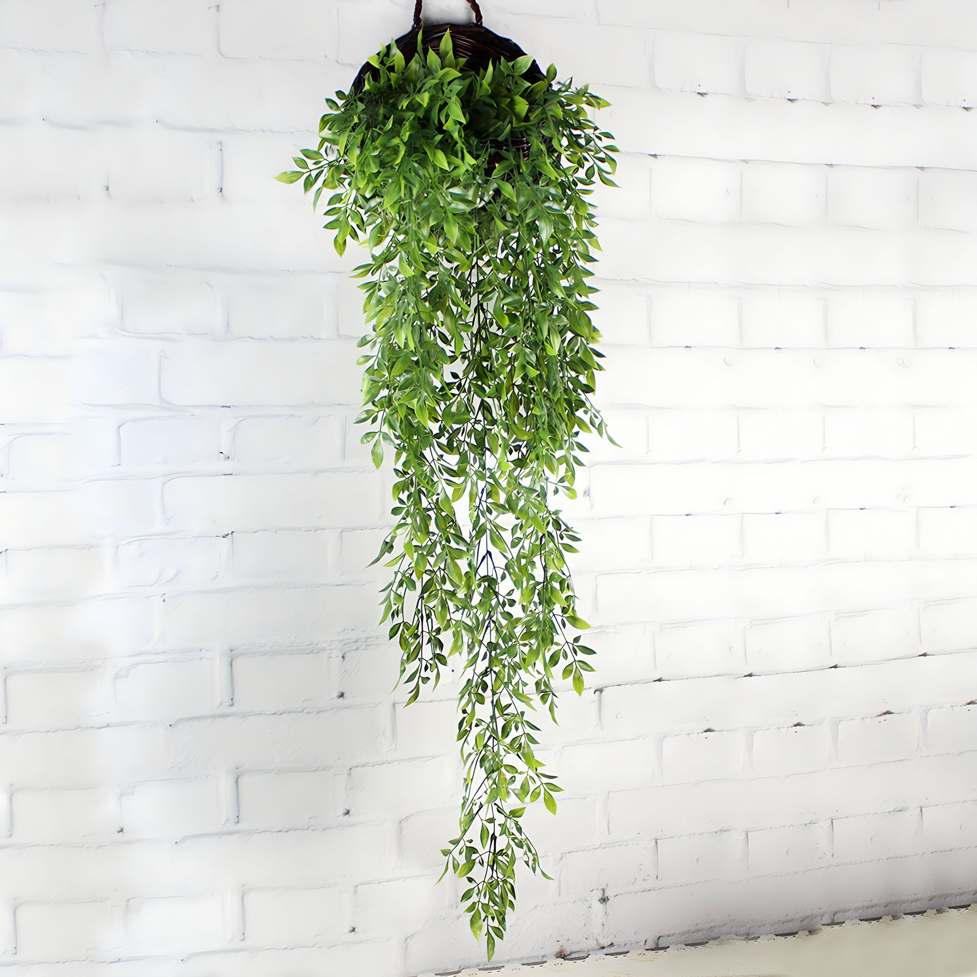 fake hanging wall plants indoor Plastic Fake Hanging Plants for Indoor Wall Decor