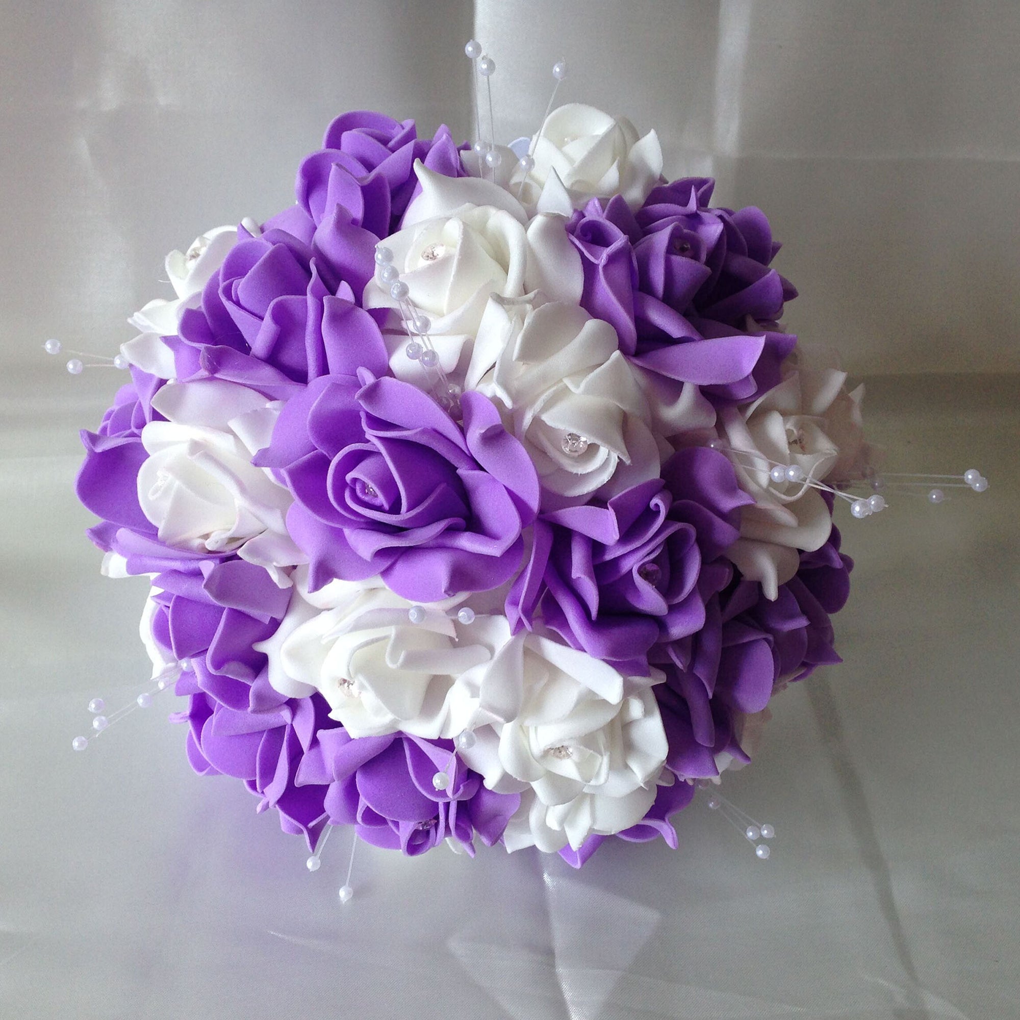 Lavender White Rose Flower Bouquet