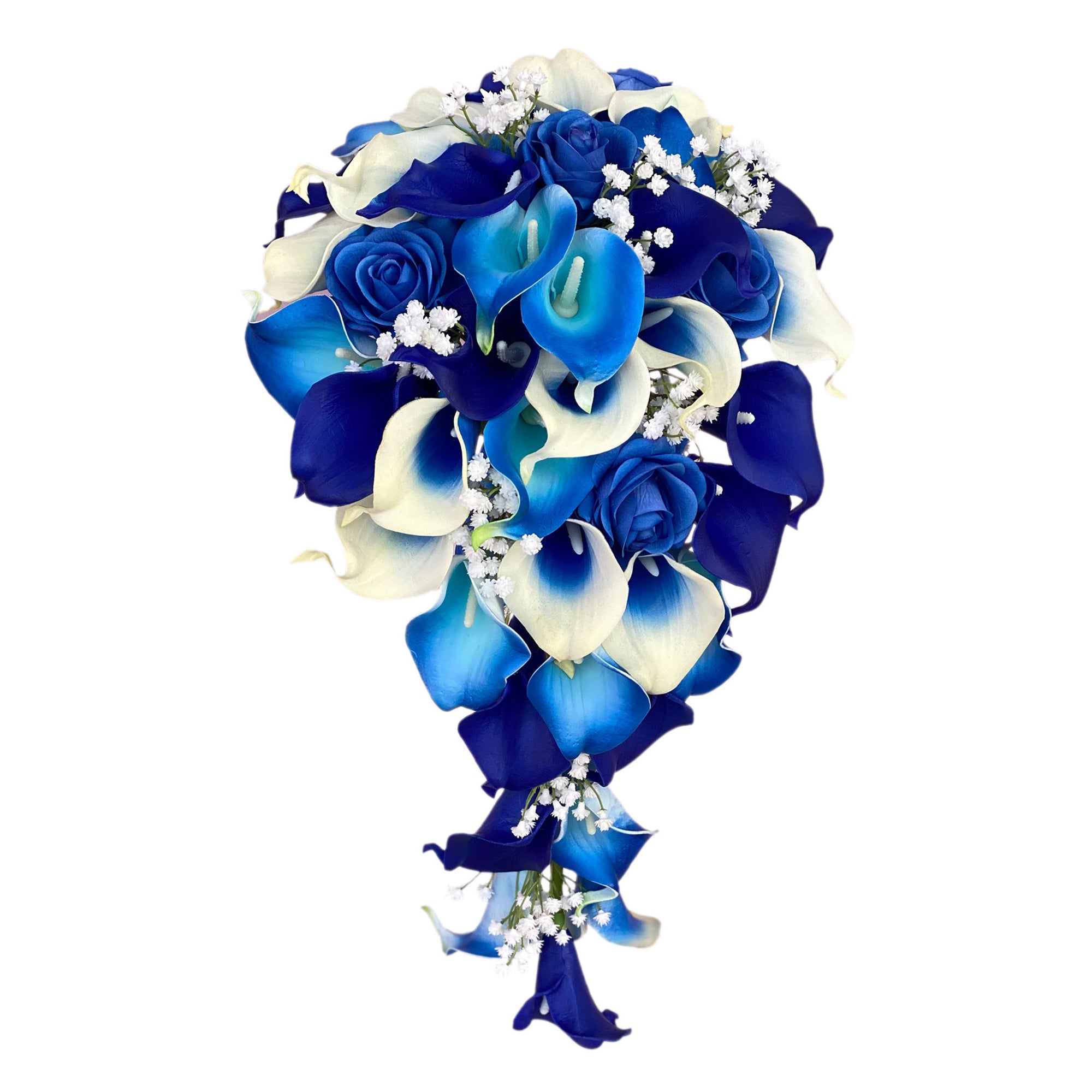 Royal Blue Calla Lily Cascading Bouquet
